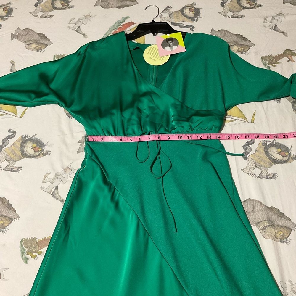 Cushnie x Target NWT dress Emerald Green Asymmetrical Long SLeeve Size 6 - Picture 6 of 9